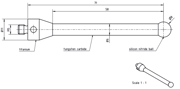 Picture of Stylus M5 silicon nitride ball Ø8,0mm
carbide stem Ø6,0mm, base titanium Ø11,0mm L 71,0mm, ML 58,0mm