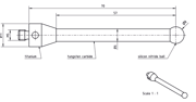 Picture of Stylus M5 silicon nitride ball Ø8,0mm
carbide stem Ø6,0mm, base titanium Ø11,0mm L 70,0mm, ML 57,0mm