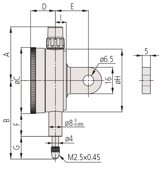 Immagine di Analogico, fondello con asola, tipo ISO
3,5mm, 0,01mm