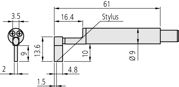 Immagine di Detector per gole profonde 2 µm, 0.75mN
for SJ-210 / SJ-310 series