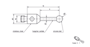 Picture of Stylus M2 zirconium oxide ball Ø2,0mm
carbide stem Ø1,0mm, base stainless steel Ø3,0mm L 10,0mm, MWL 6,0mm