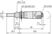 Immagine di Micrometer Head, Carbide Tipped Spindle
Standard Type, 0-15mm, 0,01mm, Flat, with Spindle Lock