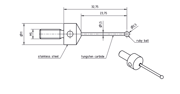 Picture of Stylus multi-way M5 ruby ball Ø2,5mm
carbide stem Ø1,5mm, base stainless steel Ø11,0mm, L 32,75mm, ML 23,75mm