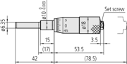 Immagine di Micrometer Head, Medium-sized Type
Standard Type, 0-25mm, 0,01mm, Flat, w/o Ratched