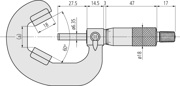 Immagine di Micrometro con incudine a V a 3 taglienti
130-145mm