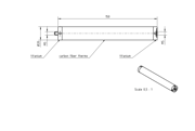 Immagine di Extension M5, carbon fibre L 150,0mm
stem Ø20,0mm, end pieces titanium - thermostable, torsion resistant