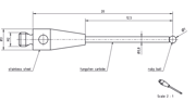 Picture of Stylus M2 ruby ball Ø1,0mm
carbide stem Ø0.8mm, base stainless steel Ø3,0mm L 20,0mm, ML 12,5mm