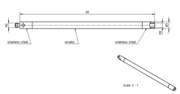 Picture of Extension M2, ceramic L 60,0mm
stem Ø3,0mm, end pieces stainless steel