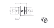 Immagine di Swivel connector M5 titanium L 30,0mm
body Ø18,0mm