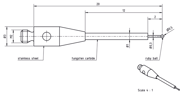 Immagine di Stylus M2 ruby ball Ø0,5mm
carbide stem Ø1,0-0,3mm, base stainless steel Ø3,0mm L 20,0mm, ML 12,0mm