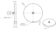 Immagine di Disc stylus, hardened steel M5, Ø63,5mm
disc thickness 5,0 mm, L 4mm