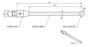 Immagine di Stylus M3 silicon nitride ball Ø3,0mm
carbide stem Ø2,0mm, base stainless steel Ø4,0mm L 40,0mm, ML 32,5mm