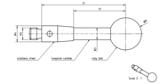 Picture of Stylus M3 ruby ball Ø8,0mm
carbide stem Ø3,0mm, base stainless steel Ø4,0mm L 21,0mm, ML 21,0mm