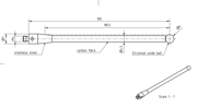 Picture of Stylus M4 zirconium oxide ball Ø6,0mm
, carbon fibre stem Ø4,4mm, stainless steel base Ø7,0mm, L100mm, ML 88,5mm