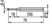 Picture of Tastatore sferico coassiale
Ø4 mm, 76mm lung.