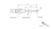 Immagine di STILI IN METALLO DURO
carbide stem Ø1,5mm, base stainless steel Ø4,0mm L 20,0mm, ML 12,5mm