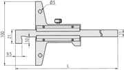 Immagine di Calibro a corsoio di profondità con gancio
0-300mm, 0,05mm