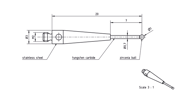 Immagine di Stylus M2 zirconium oxide ball Ø1,0mm
carbide stem Ø0,7mm, base stainless steel Ø3,0mm L 20,0mm, ML 7,0mm