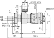 Picture of Micrometer Head, Locking Screw Type
0-6,5mm, 0,01mm, Flat, with Clamp Nut