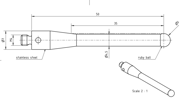 Immagine di Machine Tool Stylus M4 ruby ball 5,0mm
stainless steel stem Ø 4,5mm, base stainless steel Ø7,0mm, L 50,0mm, ML 33,5mm -components hard soldered