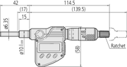 Picture of Testina micrometrica digitale
0-25mm, Flat Spindle, 10mm Plain Stem