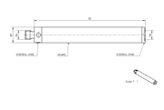 Immagine di Extension M4, ceramic L 50,0mm
stem Ø7,0mm, end pieces stainless steel