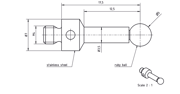 Immagine di Stylus M4 ruby ball Ø5,0mm
stainless steel stem Ø3,5mm, base stainless steel Ø7,0mm L 17,5mm, ML 12,5mm