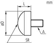 Picture of Puntalino di contatto a sfera, M2,5x0,45
R=5mm, Steel, Metric