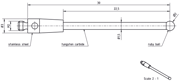 Immagine di STILO CARBURO DI TUNGSTE
carbide stem Ø1,5mm, base stainless steel Ø3,0mm L 30,0mm, ML 22,5mm