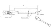 Immagine di Stylus M4 ruby ball Ø6,0mm
,
carbide stem Ø2,5mm, stainless steel base Ø7,0mm, L50mm, ML 40,7mm