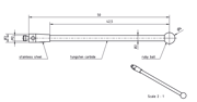 Immagine di Stylus M2 ruby ball Ø4,0mm
carbide stem Ø2,0mm, base stainless steel Ø3,0mm L 50,0mm, ML 50,0mm