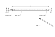 Immagine di Extension M3, carbon fiber L 100,0mm
stem Ø4,0mm, end pieces stainless steel