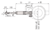 Immagine di Strumenti per misure di interni a 2 punti
Bore Gauge, 0,4-0,74", w/o Indicator