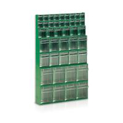 Immagine di Scaffale a parete con 7 cassettiere a 9+9+6+5+5+4+4 cassetti - mm.605x208x1016