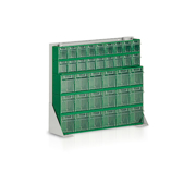 Immagine di Scaffale da banco con 5 cassettiere a 9+9+6+6+6 cassetti - mm.610x150x500