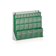 Immagine di Scaffale da banco con 4 cassettiere a 9+6+6+5 cassetti - mm.610x208x500