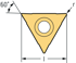 Picture of Inserti di fresatura a filettare, a sezione triangolare,60° -M, MF, UNC, UNF, UN