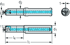 Immagine di Boring bar for exchangeable head – Axial grooving W3271-E16L-42-WE09