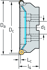 Immagine di Fresa a spianare ettagonale M3024 • Foro cil. trascin. trasv. DIN 138 • κ=45° • pollice