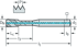 Picture of HSS-E PM machine taps • Paradur Eco Plus • C = 2-3xTP (semi-bottom chamfer) • ≤3xD • UNC/2B • ~DIN 2184-1 • right hand flute 45° • Suitable for blind hole