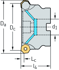 Picture of Fresa a spianare ettagonale M3024 • Foro cil. trascin. trasv. DIN 138 • κ=45° • metrico