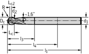 Bild von VHM-Radiuskopierfräser MC413-A-4-L