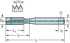 Picture of HSS-E PM machine taps • Prototex Megasprint • B = 3.5-5xTP (plug chamfer) • ≤3xD • M/6H • DIN 371 • Suitable for through hole