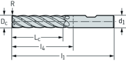 Immagine di Fresa per spallamenti in metallo duro integrale MD133-W-L-R-K