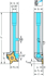 Picture of Schaftwerkzeug 3° – Radialstechen G3051...-P • Ein- und Abstechen an hohen Schultern • Präzisionskühlung • metrisch • Vierkantschaft