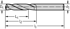 Picture of Punta elicoidale in metallo duro integrale DC150 • Perform • DIN 6539 • 3xD • Codolo cilindrico • Angolo di punta 140°