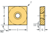 Picture of Turning Insert – Positive square SPGT-MP4