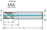 Picture of Fresa a filettare in metallo duro integrale • TMG Ni • NJ60 • TICN • ≤1,5xD • Codolo DIN 6535 HA • Codice tipo di uscita refriger: Uscita assiale concentrica