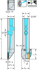 Picture of Utensile con codolo – Esecuzione di gole radiali G4014...-P • Fissaggio a vite laterale • Lubrificazione di precisione • metrico • Codolo quadro