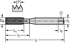 Picture of HSS-E machine thread formers • Protodyn SC • C = 2-3xTP (semi-bottom chamfer) • ≤3,5xD • M/6GX • DIN 2174° • Suitable for blind hole • Suitable for through hole